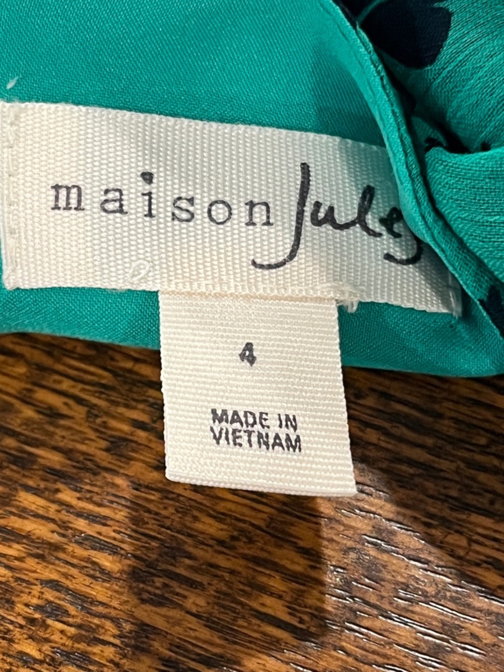 MaisonJules  short sleeve heart print‎ fake Wrap Dress size 4 - Picture 8 of 13